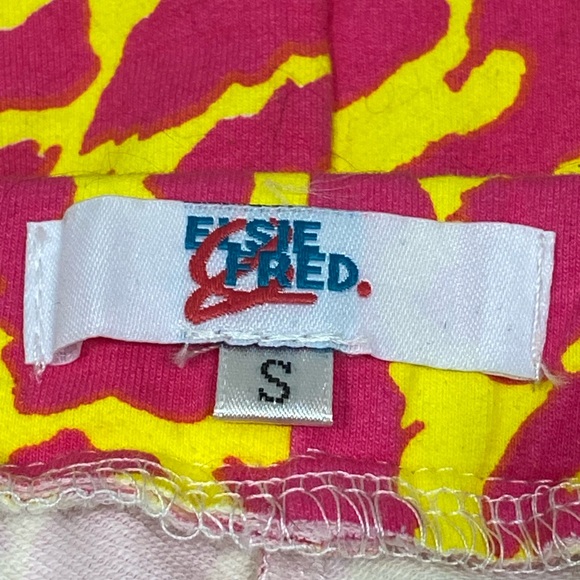 ELSIE & FRED Superfly Leopard Print Stretch High Waist Rave Bottoms Pink Yellow - Picture 6 of 6